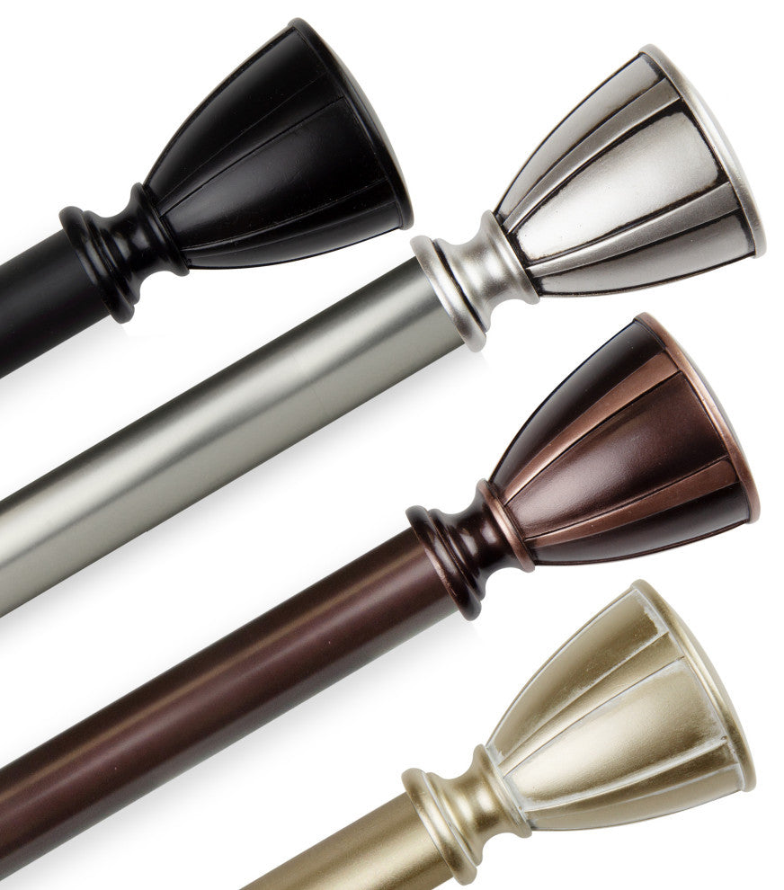 Maja 1" Curtain Rod, Bronze, 48-84"