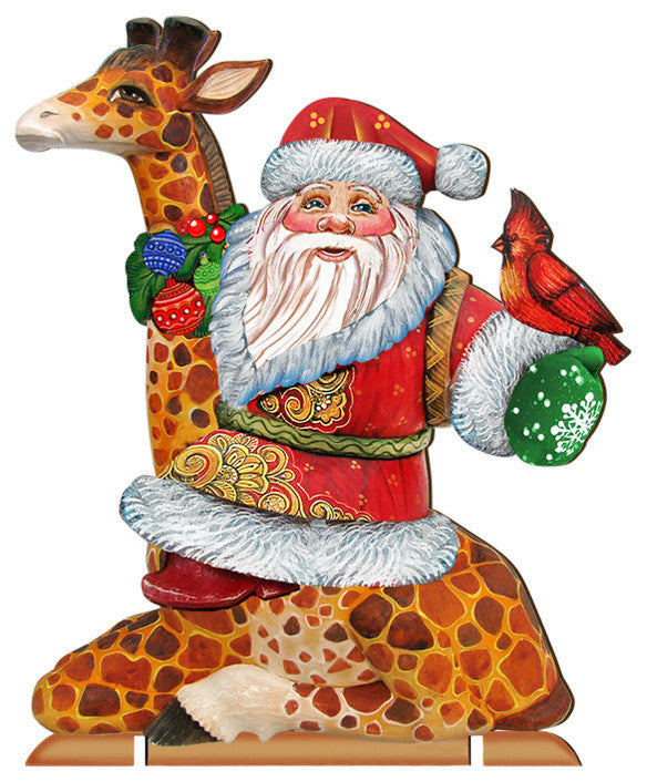 Santa On Giraffe Free Standing