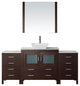 Dior 66" Single Bathroom Vanity, Espresso, Marble, Brushed Nickel Faucet