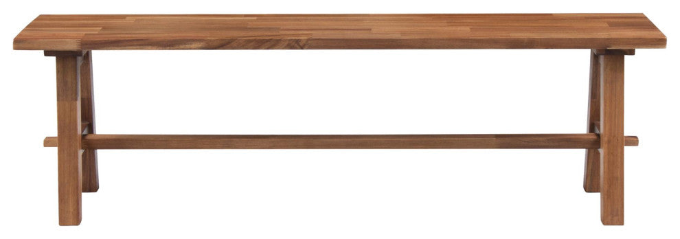 Bedford 59" Bench "A" Base, Brushed Brown