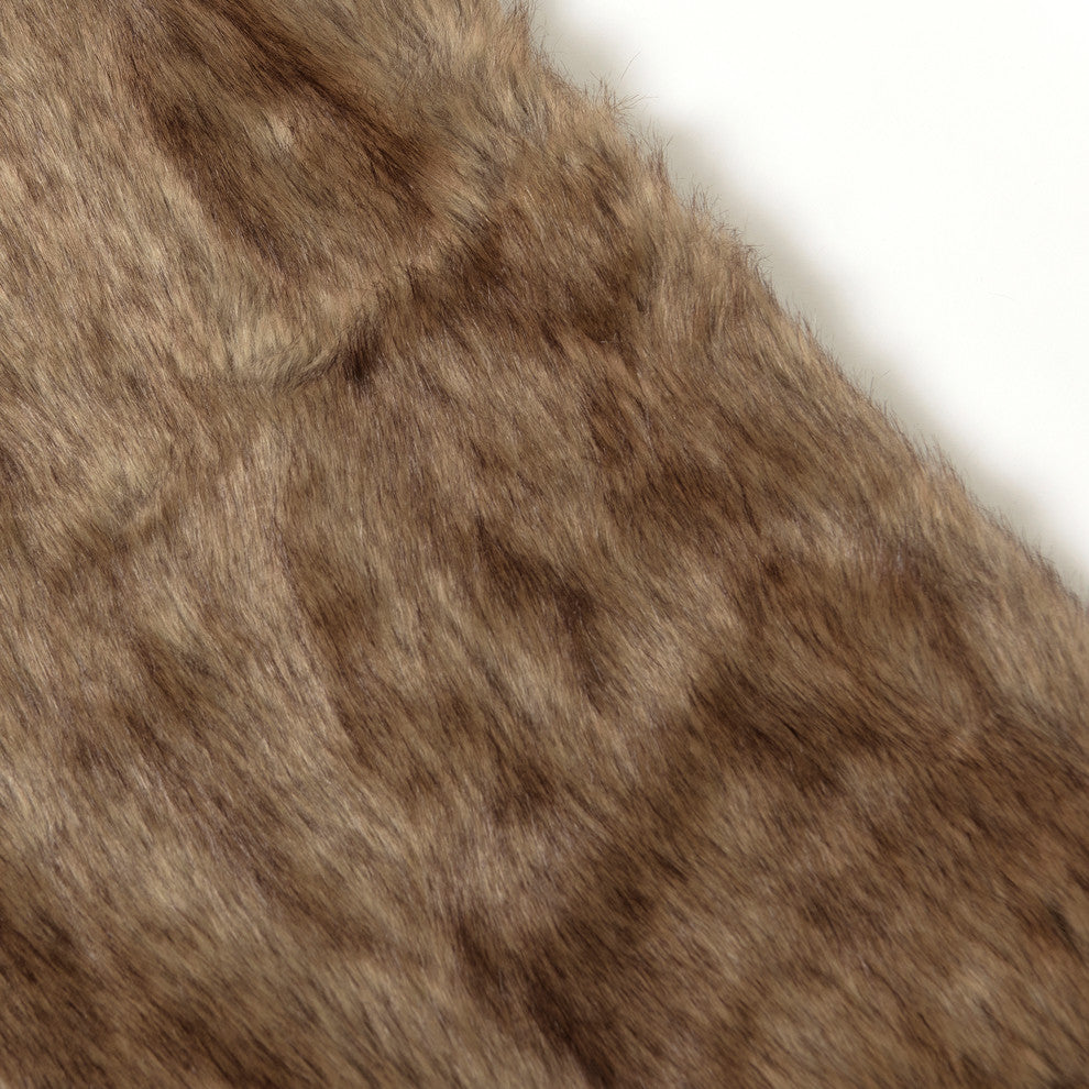 Luxe Faux Fur Throw Blanket, Coyote, 52"x84"