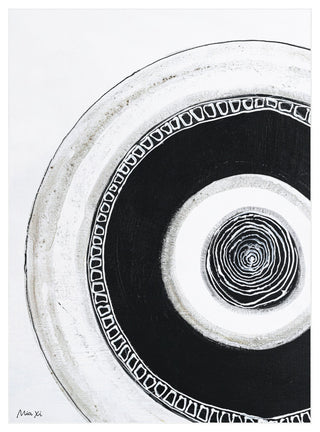 Circuli II Circles Art Area Rug, 7.5'x10.3'