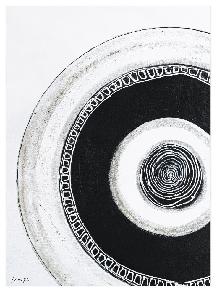 Circuli II Circles Art Area Rug, 7.5'x10.3'