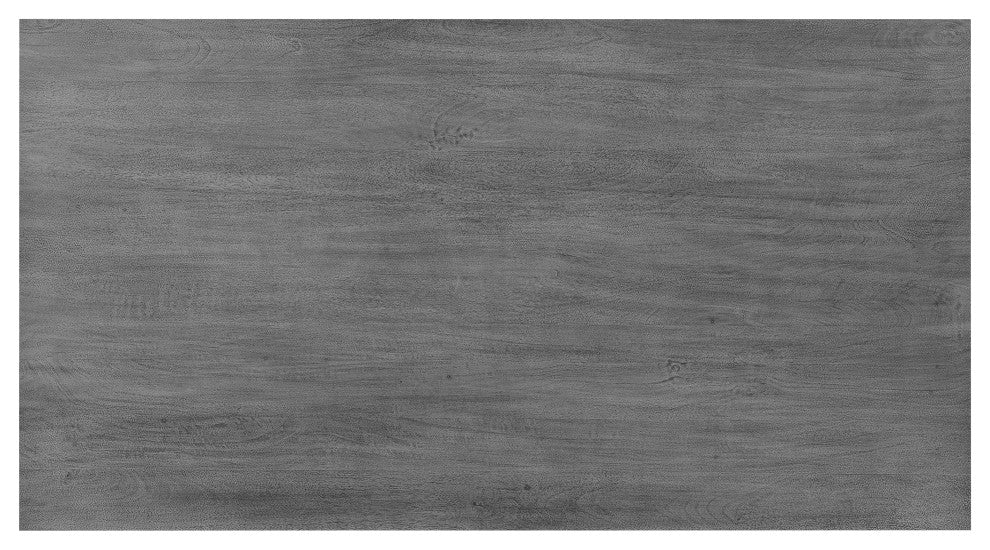 72" Dining Table Rectangular Mango Wood Top Metal Interlocked Base Brown Gray