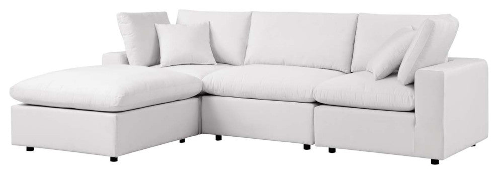 Modular Lounge Sectional Deep Sofa Set, White, Modern, Outdoor Hospitality