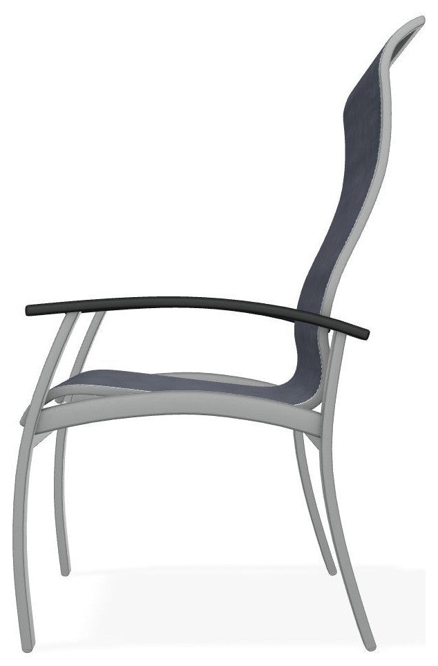 Belle Isle Sling Outdoor Dining Chair, Augustine Denim/Graphite