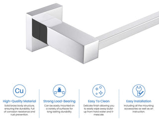 Cube 2-Piece Bathroom Hardware Set, Chrome