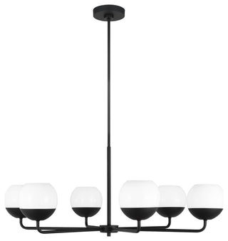 Alvin Six Light Chandelier, Midnight Black