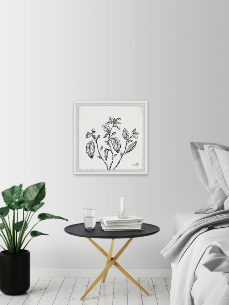 "Mint Leaves" Framed Painting Print, 32x32