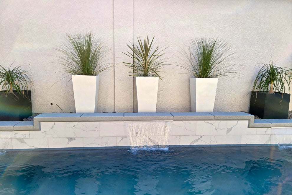 Windsor Tall Square Planter, White, 15"x15"x30"