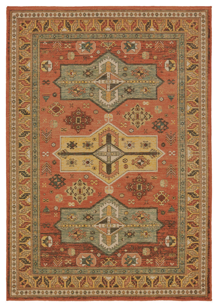 Oriental Weavers Toscana Orange/ Gold Southwest/Lodge Indoor Area Rug 3'10"X5'5"