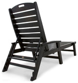Yacht Club Chaise With Arms - Stackable, Charcoal Black
