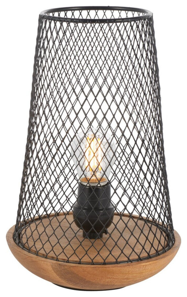 Safavieh Haynes Table Lamp Black/Natural Wood