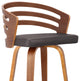 Aberdeen 26" Mid-Century Swivel Counter Stool, Brown Faux Leather With Walnut
