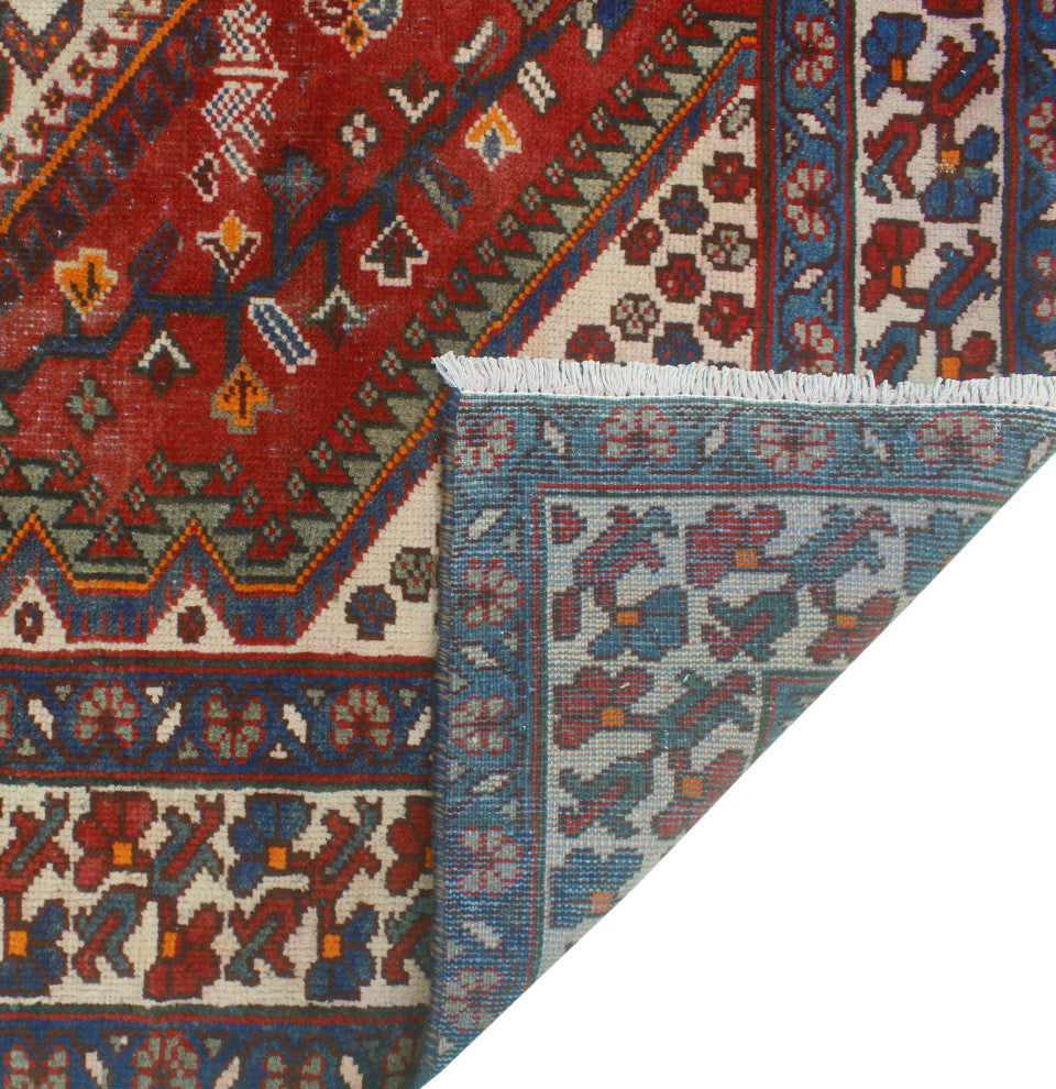 Fine Vintage Distressed Fatinah Red/Beige Runner, 5'2x10'1