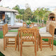 7 Piece Teak Chippendale 63" Rect Bistro Counter Set, 2 Arm and 4 Side Stools