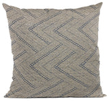 Plutus Blue Triangle Chevron Luxury Throw Pillow, 16"x16"