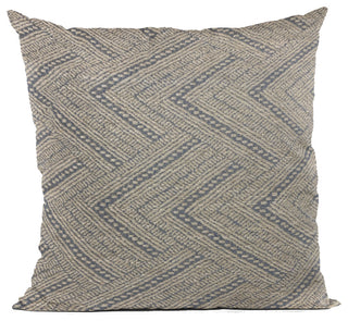 Plutus Blue Triangle Chevron Luxury Throw Pillow, 16"x16"