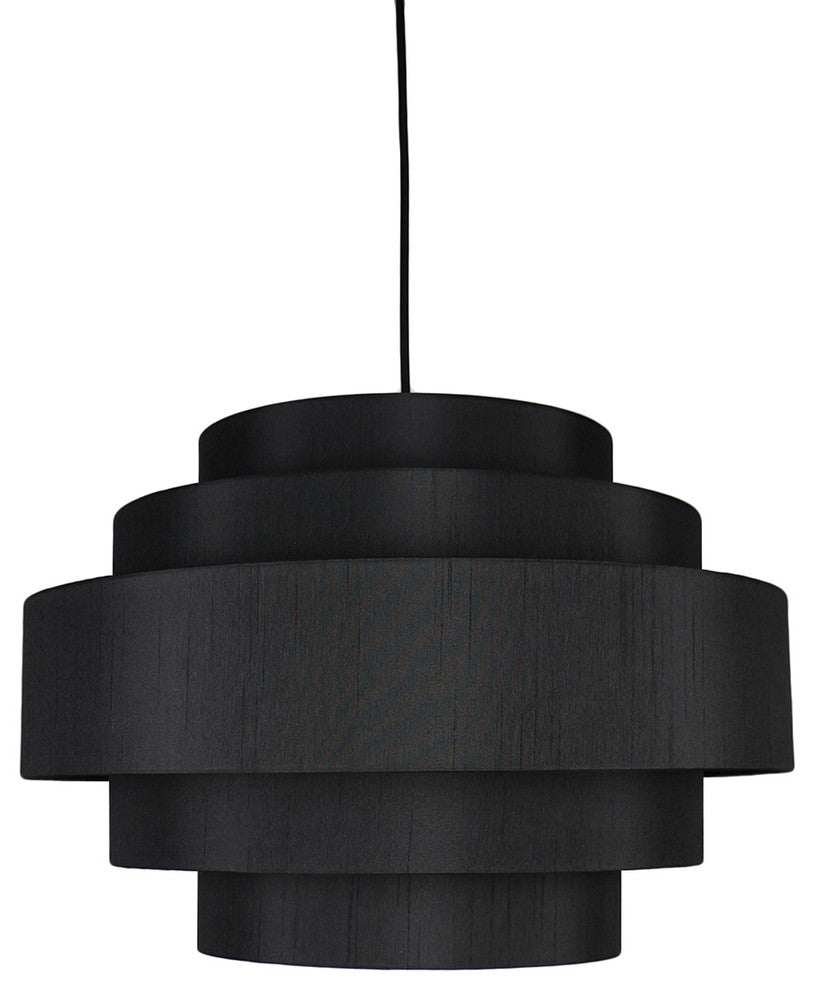 Palladio 5-tier Shade Pendant, 18"x12", Black
