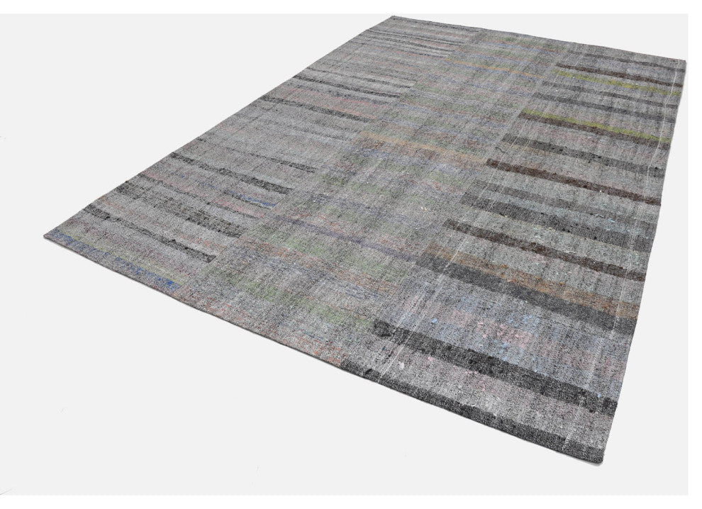 Rug N Carpet - Handmade Oriental 8' 1'' x 11' 6'' Vintage Patchwork Kilim Rug