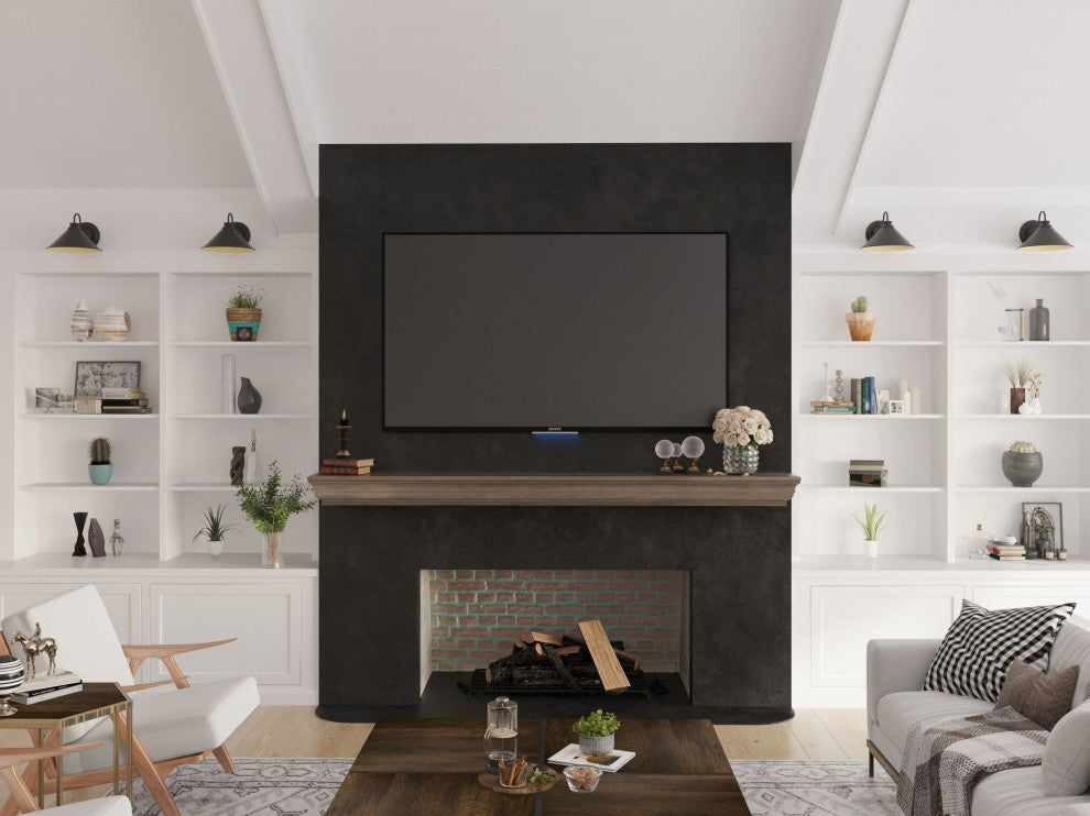 Dogberry Collections Shaker Wood Mantel, Ash Gray, 72"