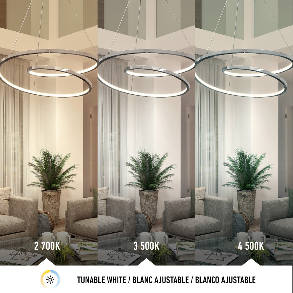 Artika Salto 19inch LED Pendant Ceiling Light, Chrome