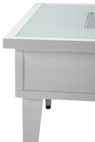 Leisuremod Walbrooke Patio Square Fire Pit Table With Aluminum Frame, White