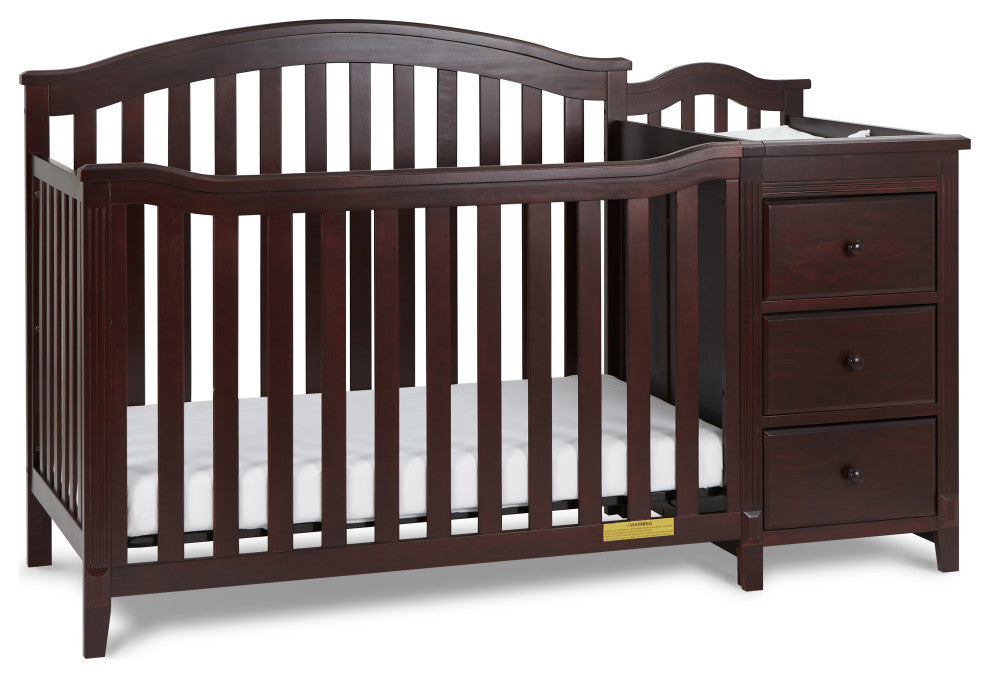 Kali 4-in-1 Convertible Crib, Espresso, With Changer (3 Drawers)