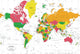 White Oceans World Political Map Wall Mural, Peel and Stick, 1-Panel, 89"x60"