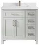 Cambridge 36 Center Sink Bath Vanity in Coventry Gray 2" Calacatta Laza