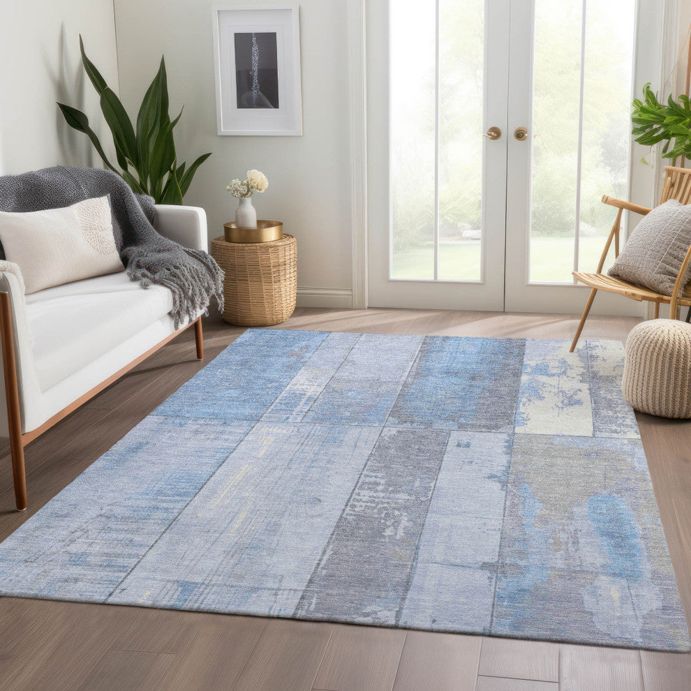 Machine Washable Indoor/Outdoor Chantille ACN1877 Sky 10' x 14' Rug