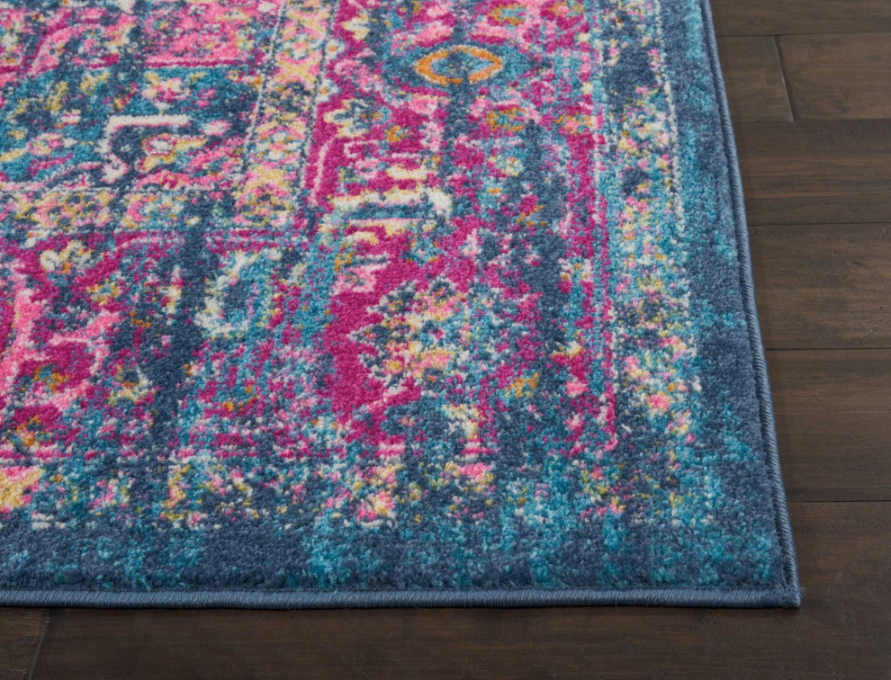 7' X 10' Blue Power Loom Area Rug