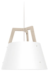 Imber 17" Pendant White Washed Oak, Gloss White, With Diffuser, 3500K LED