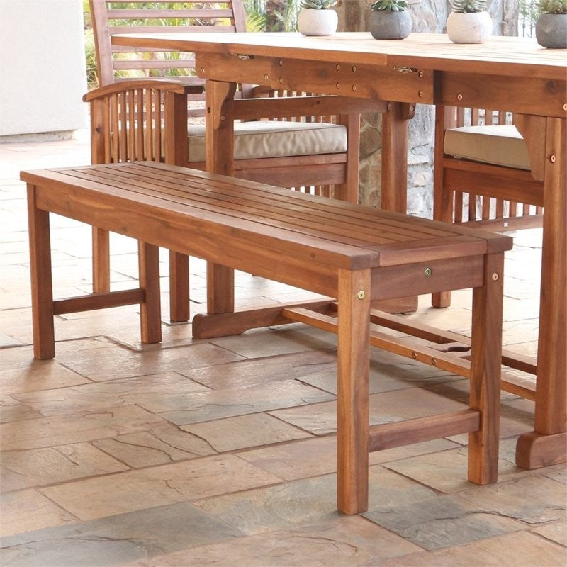 Acacia Wood Patio Bench, Brown
