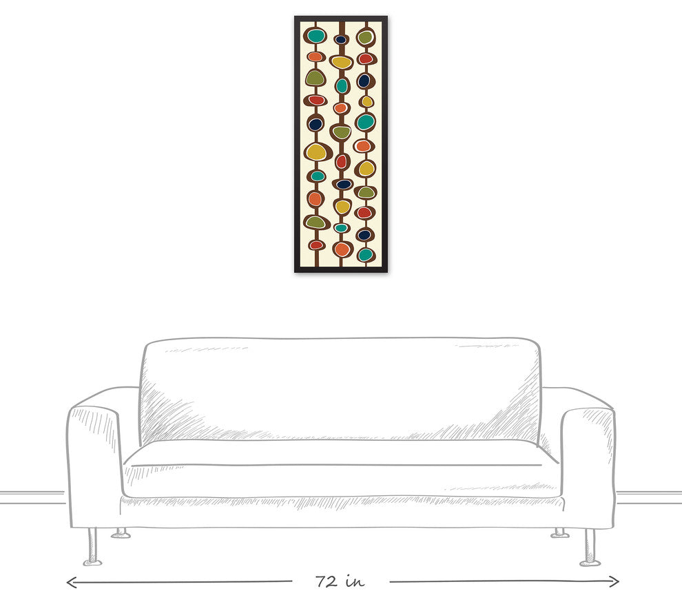 Midcentury Modern Pods 12x36 Black Framed Canvas