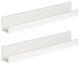 Levie Wooden Picture Ledge Wall Shelf Set, White 2 Piece