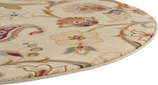 Fairfield Transitional Floral Beige Round Area Rug, 8' Round