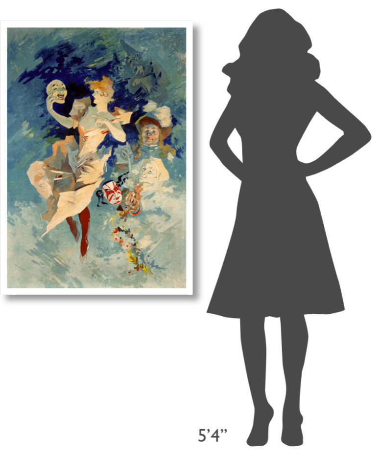 "Les Arts / La Comedie" Digital Paper Print by Jules Cheret, 29"x42"
