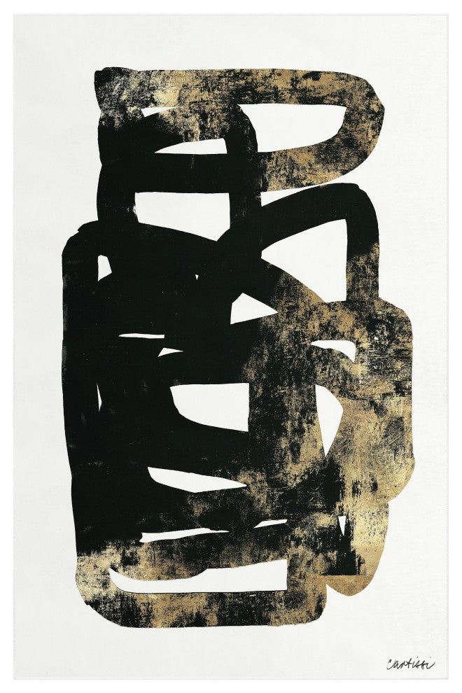 Sleek Shapes I Abstract Art Area Rug, 5'x7.5'