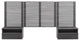 Render Wall Mount Twin Headboard and Modern Nightstands, Charcoal