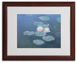 'Waterlilies Evening' Matted Framed Canvas Art by Claude Monet