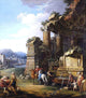 Giuseppe Zocchi Italianate River Landscape, 20"x25" Gallery Wrapped Canvas