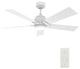 CARRO Modern LED Ceiling Fan with Remote and Dimmable Light, White, 48"