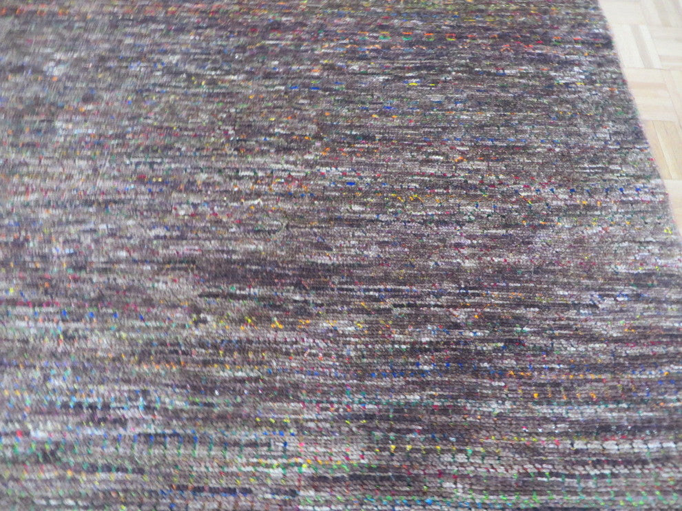 9x12 Handmade Chocolate Brown Gabbeh Oriental Rug