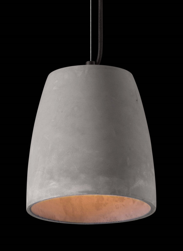 Pendant Ceiling Light Fixture, Concrete Stone, Gray, Industrial Lounge