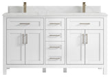 Cambridge 60 Double Bathroom Vanity in White 1.5" Empira Quartz