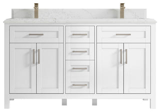 Cambridge 60 Double Bathroom Vanity in White 1.5" Empira Quartz
