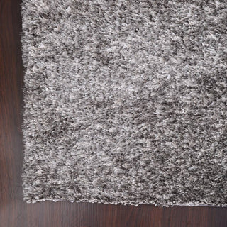 HAND TUFTED SHAG POLYESTER ECO-FRIENDLY AREA RUGS -Gray White Color,Solid Design