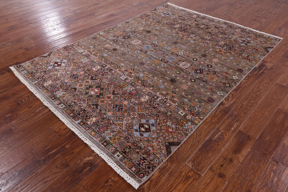 5' 8" X 7' 11" Handmade Super Kazak Khorjin Rug Q10178