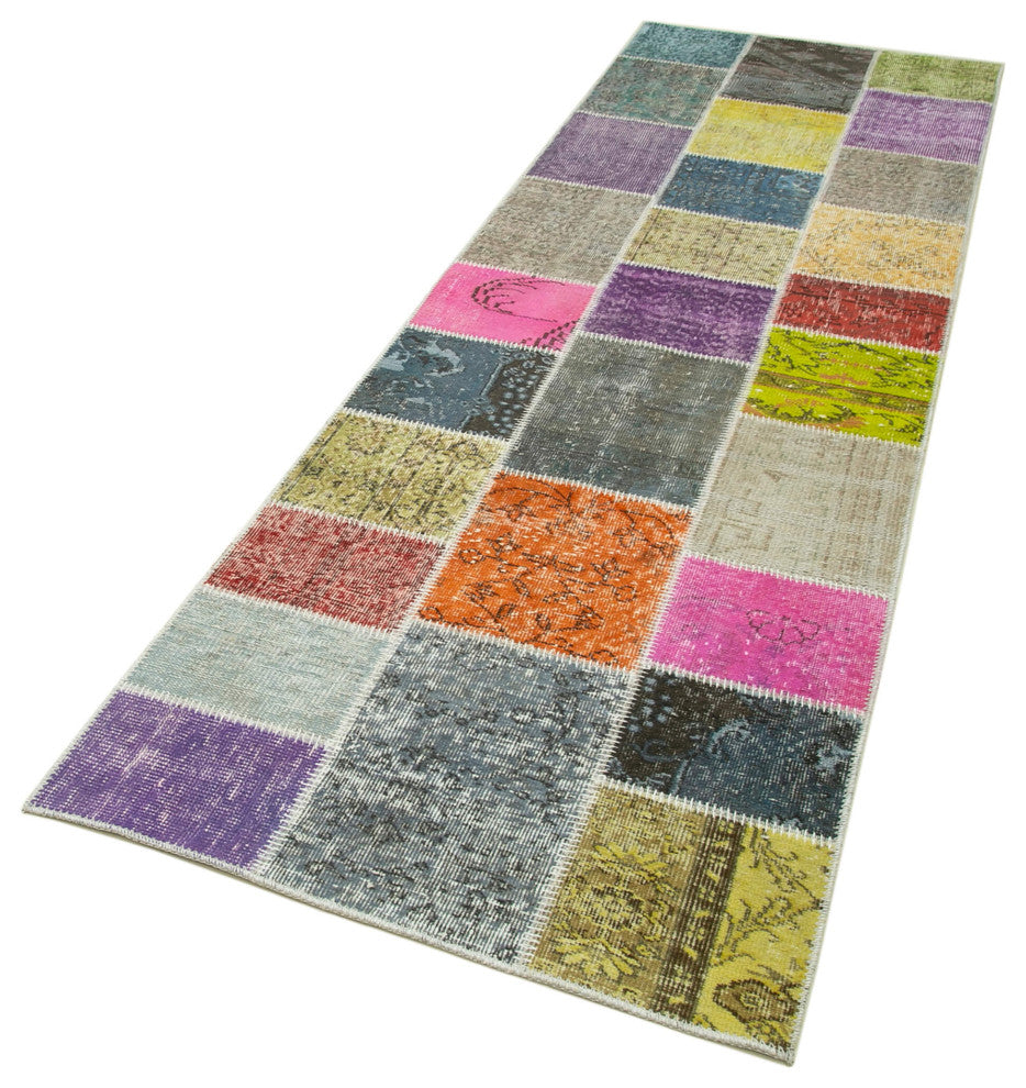 Rug N Carpet - Handwoven Turkish 3' 0" x 9' 10" Contemporary Runner Area Rug